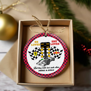 Personalized Gifts For Couple Christmas Ornament 02huti061023 Racing Fans-Homacus