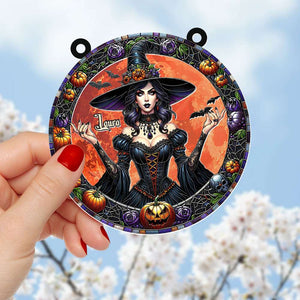 Personalized Round Shaped Home Decor Witch Sun Catcher 01HUTI210824 3D Halloween Wicked Witch-Homacus