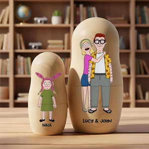 Quirky Family Wooden Nesting Dolls - Personalized Father's Day Gifts 041qhhu090426-Homacus