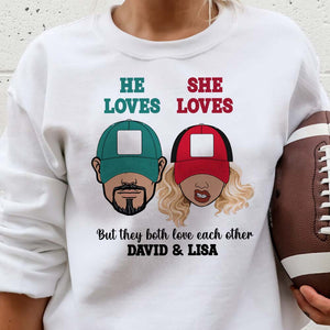 Custom Team Logo Gifts For Couple Shirt 03huhi300123 American Football Couple-Homacus