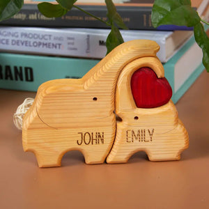 Elephant Family Wooden Puzzle Gift For Family 01acxx050525-Homacus