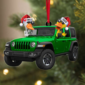 Personalized Gifts For Off-road Lovers, Fun Family Duck Christmas Ornament-Homacus