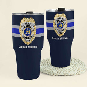 Police Badge with Customized State Seal - Personalized Tumbler Cup - Gift for Police 04NTQN060122-Homacus