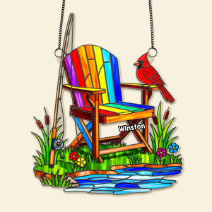 Heaven Fishing Suncatcher Ornament - Personalized Gifts For Fishing Lover Memorial 03OHMG250825-Homacus