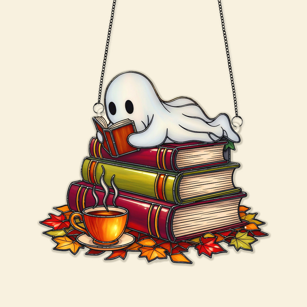 Spooky Ghost Suncatcher Ornament - Personalized Gifts For Book Lovers 04PGMG060825-Homacus