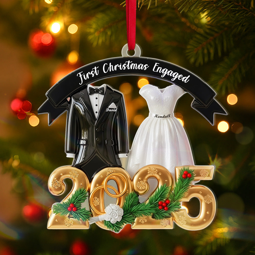 Christmas Couple Acrylic Ornament - Personalized Gift For Couple 03TGMG090825-Homacus