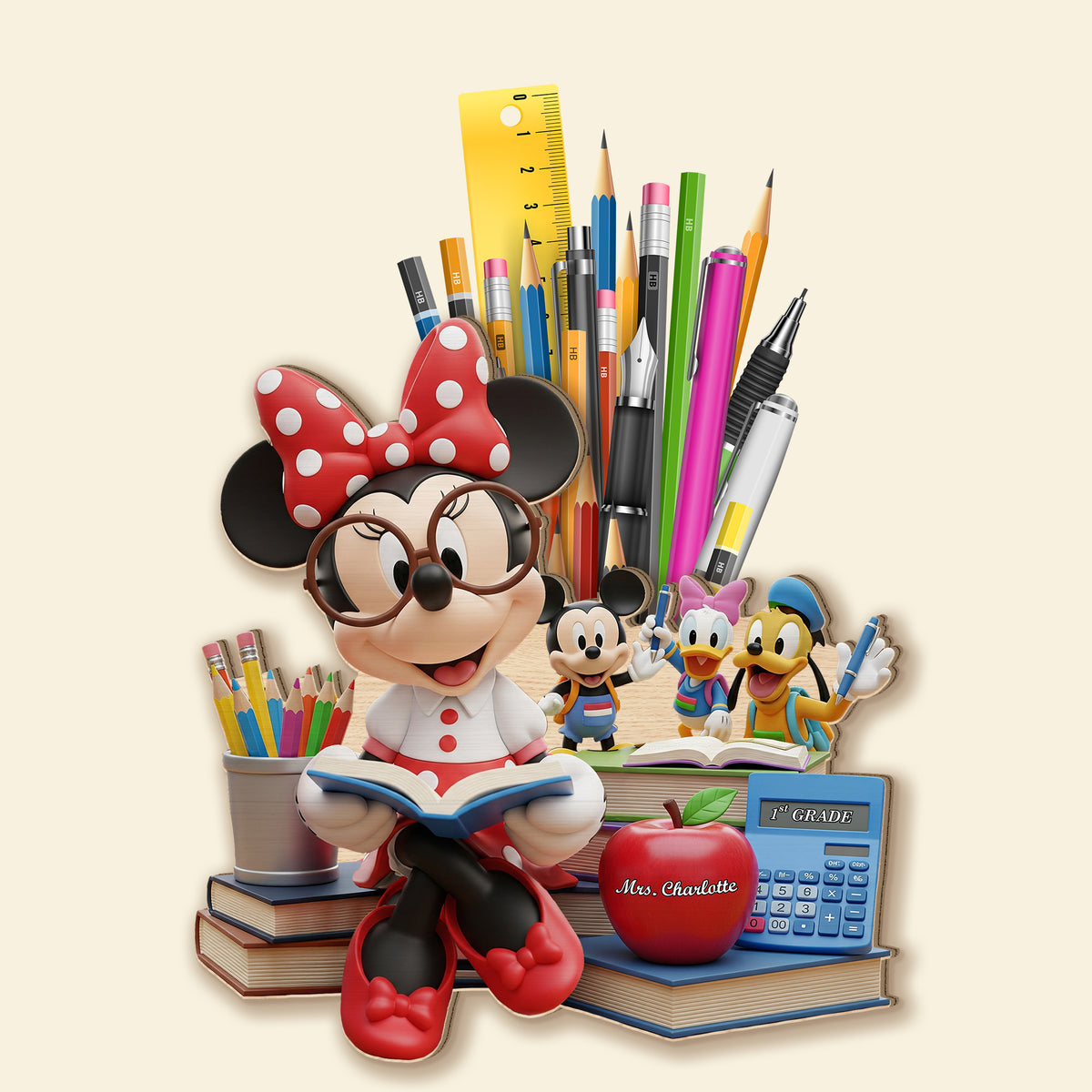 Cute Teacher Pen Holder - Personalized Gifts For Teachers 03pamg050825-Homacus