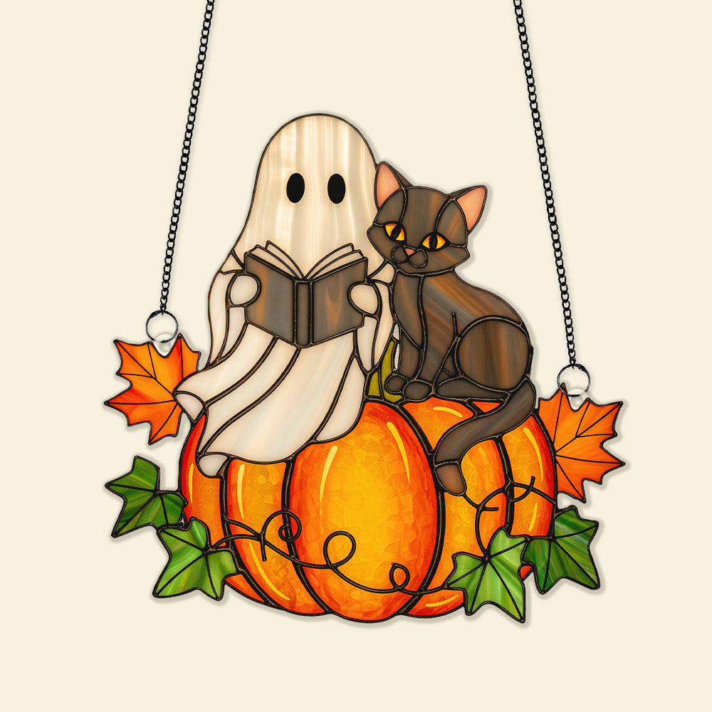 Spooky Ghost Suncatcher Ornament - Personalized Gifts For Book Lovers 04PGMG060825-Homacus