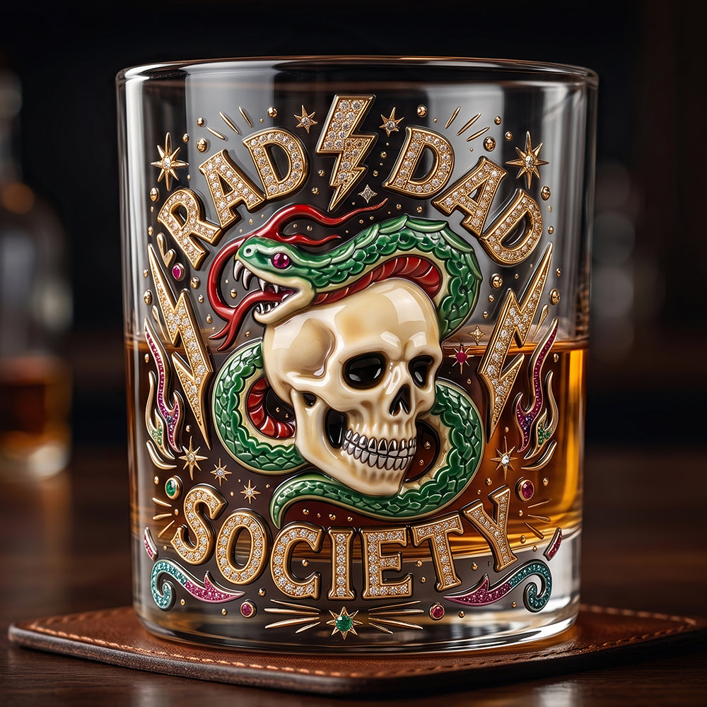 Bold Badass Dad Round Glass - Personalized Gift For Dads 06TYDT080526-Homacus