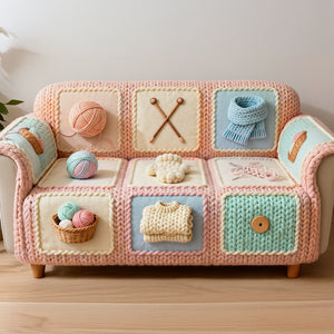 Knitting Quilted Sofa Cover - Personalized Gifts For Knitting Lover Quilted Sofa Cover 04KIDT040226-Homacus