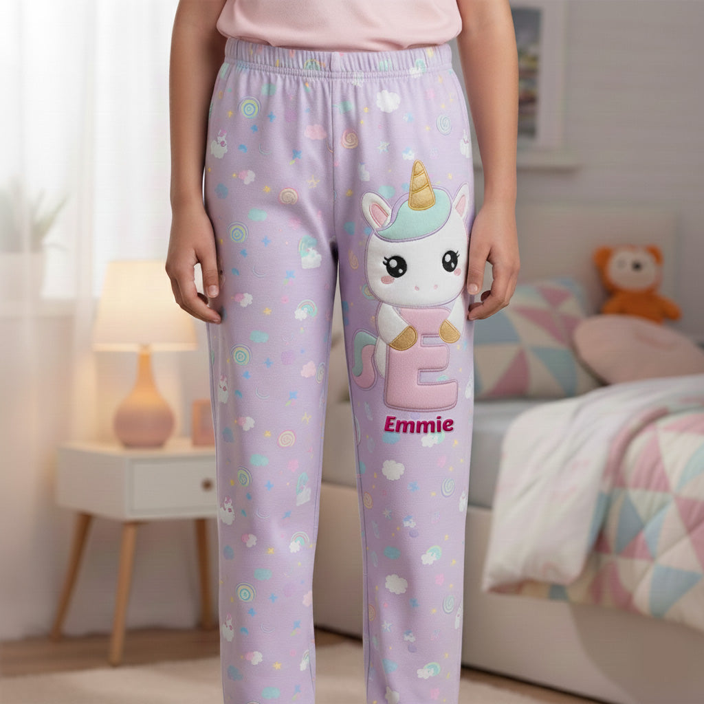 Unicorn Alphabet Pajama Pants - Personalized Gifts 05kimg051225-Homacus
