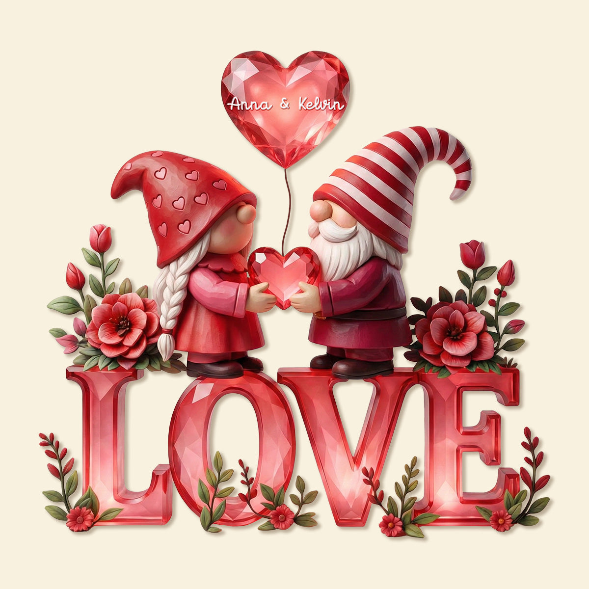 Sweet Gnome Couple Plaque - Personalized Gift For Couples 04PAMG280126-Homacus