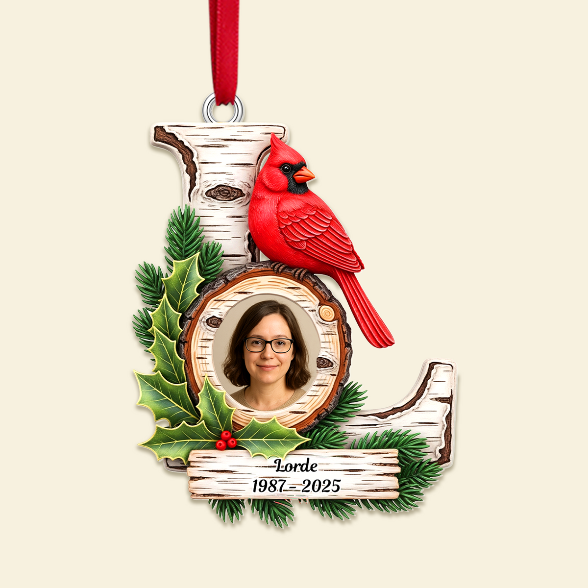 Memorial Cardinal Ornament With Initials - Personalized Christmas Gift For Loved Ones 02HUMG150925-Homacus