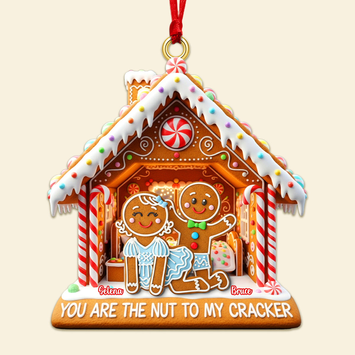 Personalized Gifts For Christmas, Naughty Couple Gingerbread Custom Shape Acrylic Ornament 02pgmg180925-Homacus