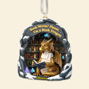Bookworm Christmas Ornament Personalized Gifts For Book Lovers 04HYMG241025-Homacus