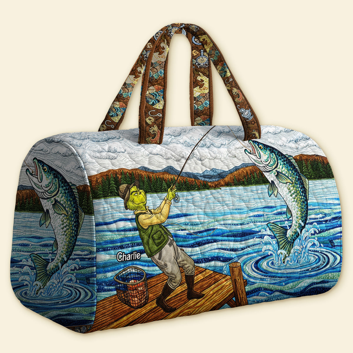 Personalized Gifts For Fishing Lovers, Fishing Quilted Duffle Bag 01tgmg100925-Homacus