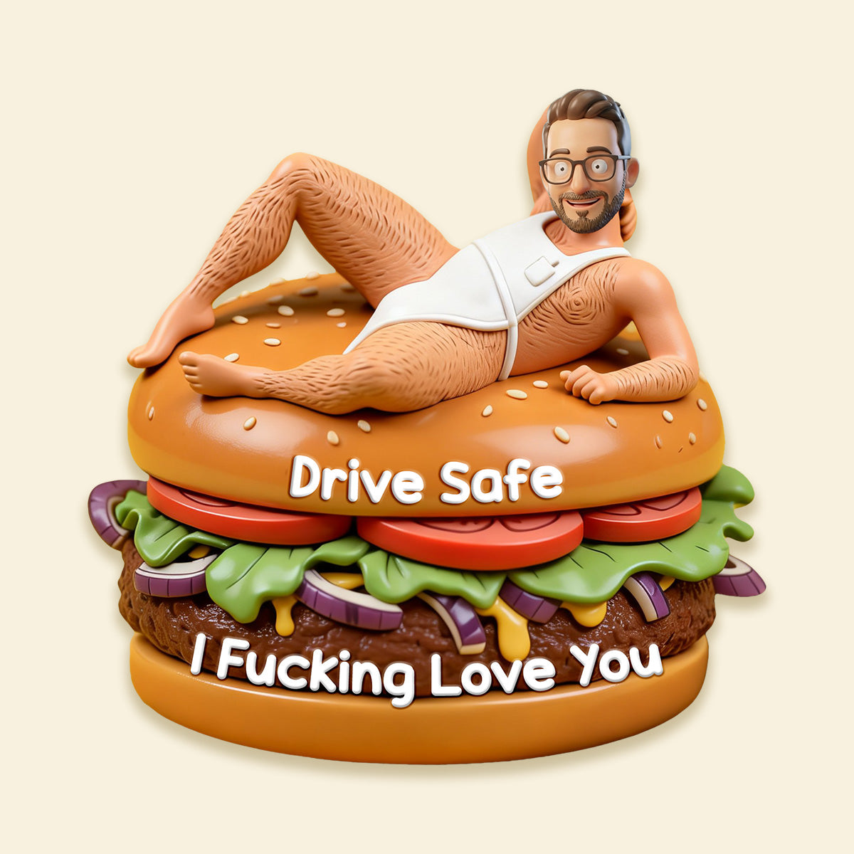 Funny Couple Custom Shape Acrylic Car Visor Clip - Personalized Gifts For Him Car Visor Clip 05NAMG290126-Homacus