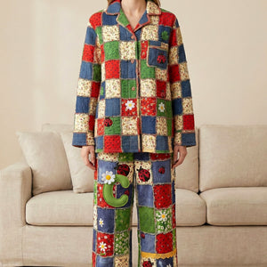 Ladybug Patchwork Pajama Set - Personalized Gifts 01pamg081225-Homacus