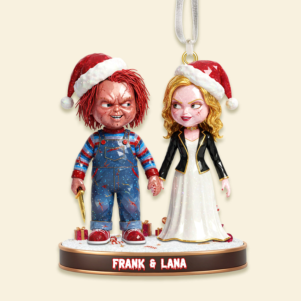 Horror Couple Ornament - Personalized Gift For Couple Christmas Ornament 01OHMG101025-Homacus