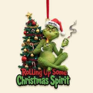 Green Monster Smoker Couple Ornament - Personalized Gift For Couple Christmas Ornament 02HYMG091025-Homacus