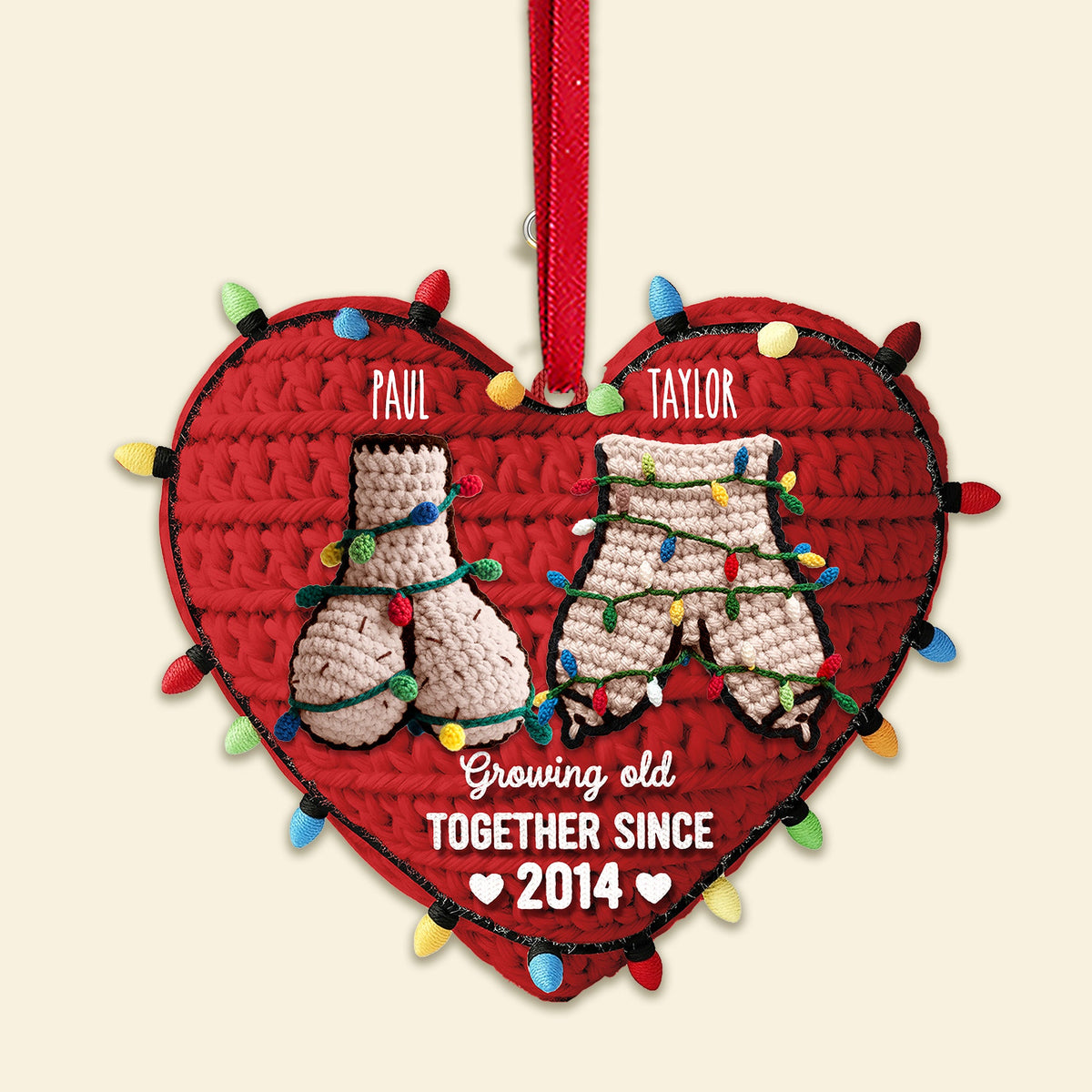 Old Couple Ornament - Personalized Gifts For Funny Couple Christmas Ornament 01NAMG091025-Homacus