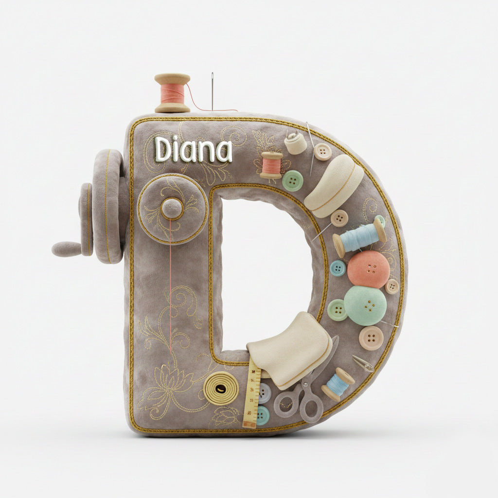 Sewing Alphabet Custom Shape Pillow - Personalized Gifts For Sewers 05ohmg041225-Homacus