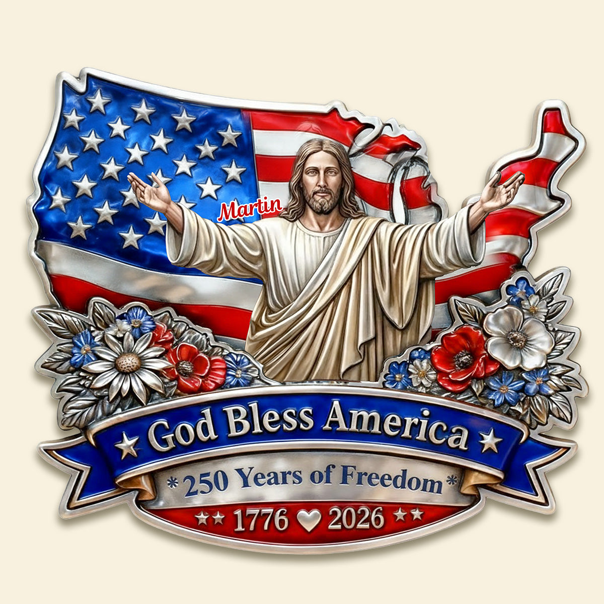 USA 250th Anniversary Metal Sign - Personalized Gifts For Family 04TOMG310126-Homacus