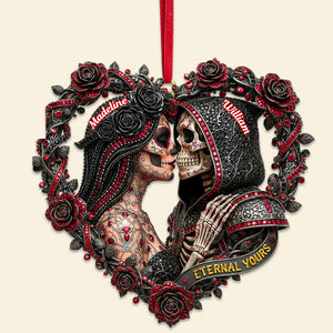 Skull Couple Ornament Personalized Christmas Gifts 04OHMG231025-Homacus