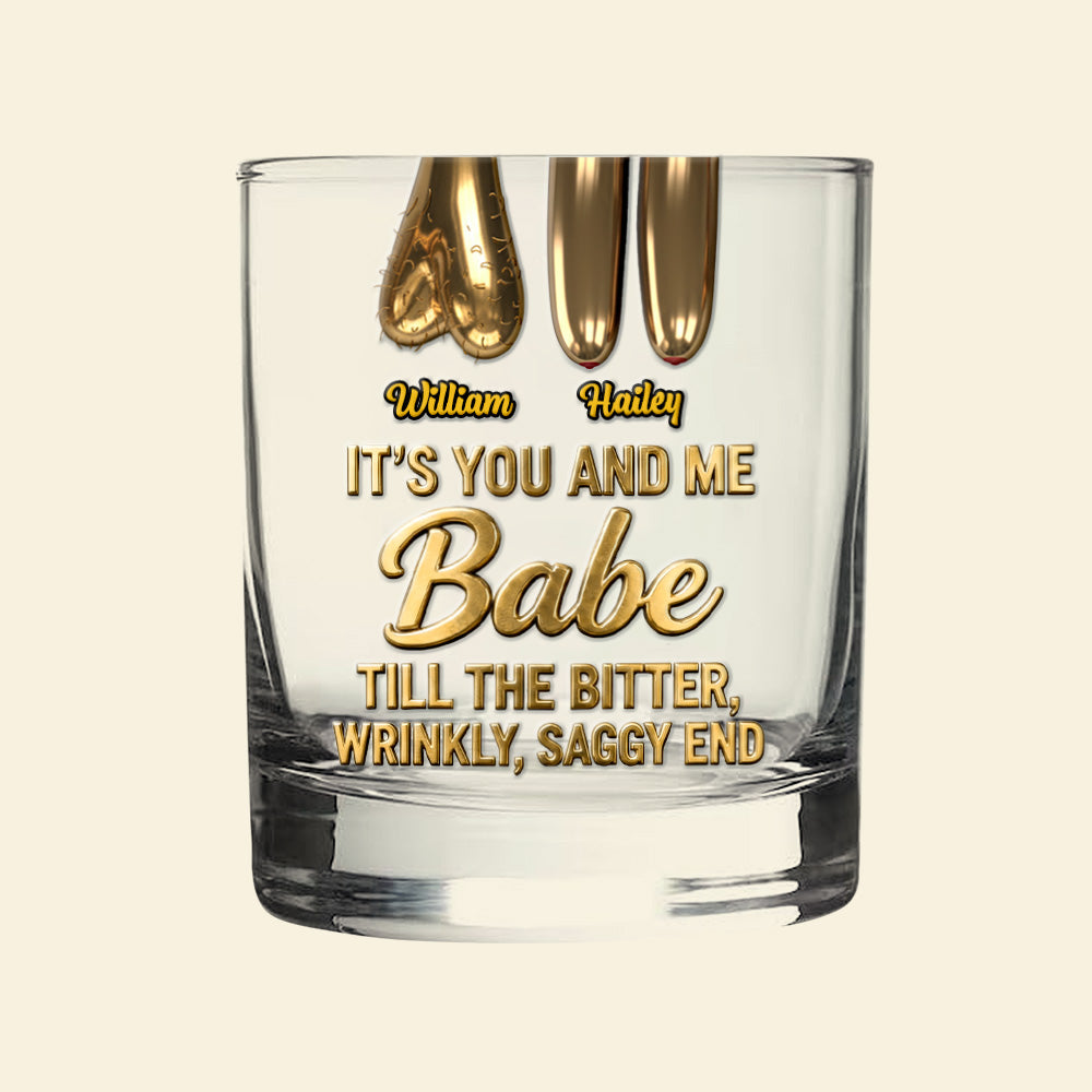 Funny Old Couple Round Glass Personalized Gifts For Couple 03OHMG060126-Homacus