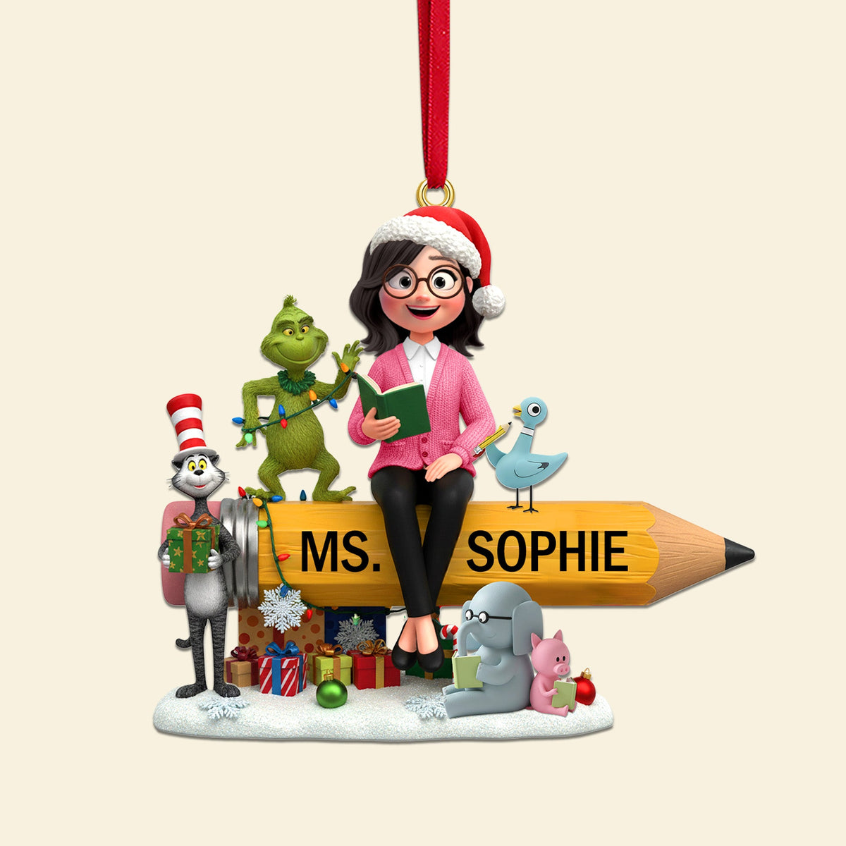 Teacher Acrylic Ornament - Personalized Gift For Teacher Christmas Ornament 03NAMG290925-Homacus