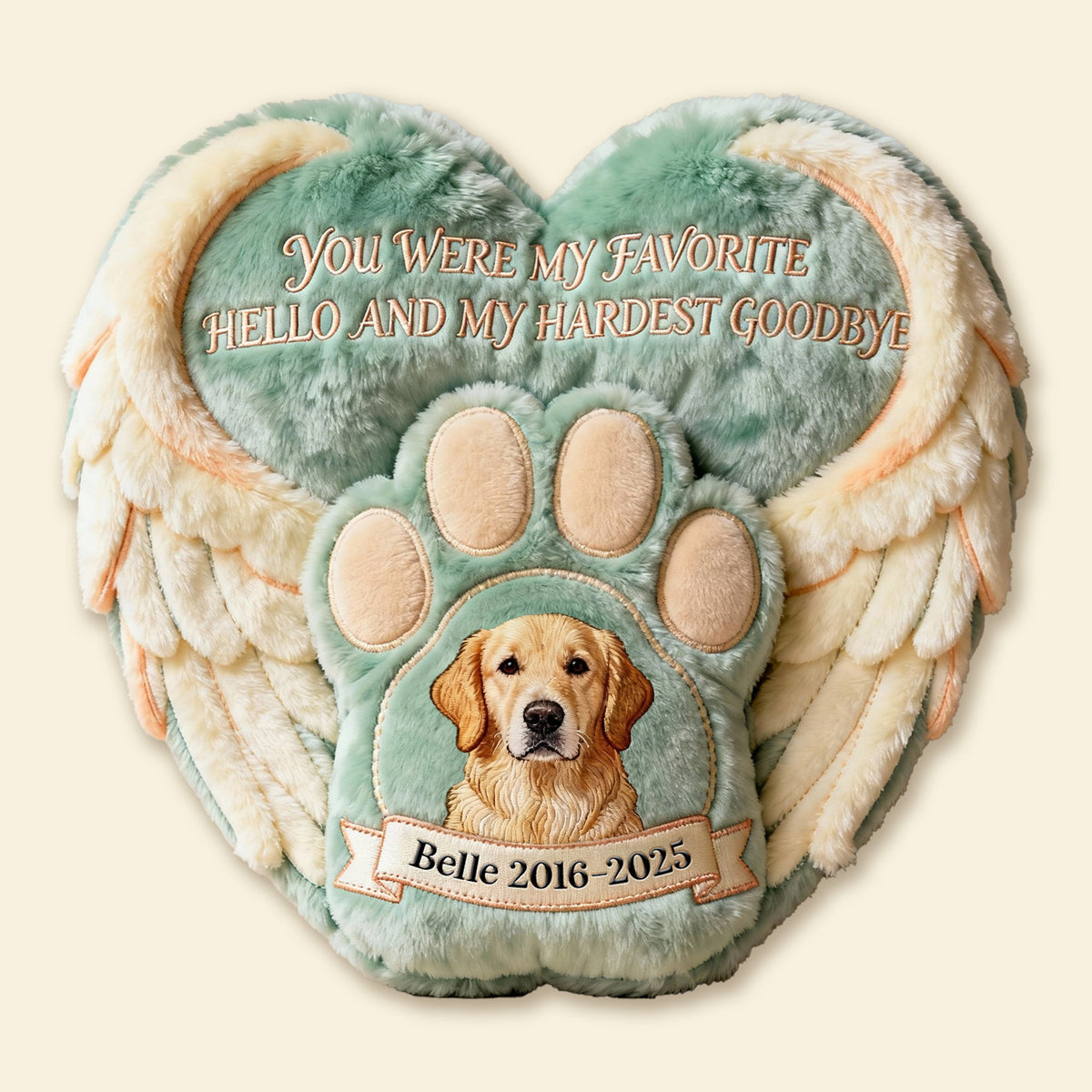 Custom Photo Heaven Dog & Cat Shaped Pillow, Personalized Keepsake To Remember Lost Pets 01qhmg191225-Homacus