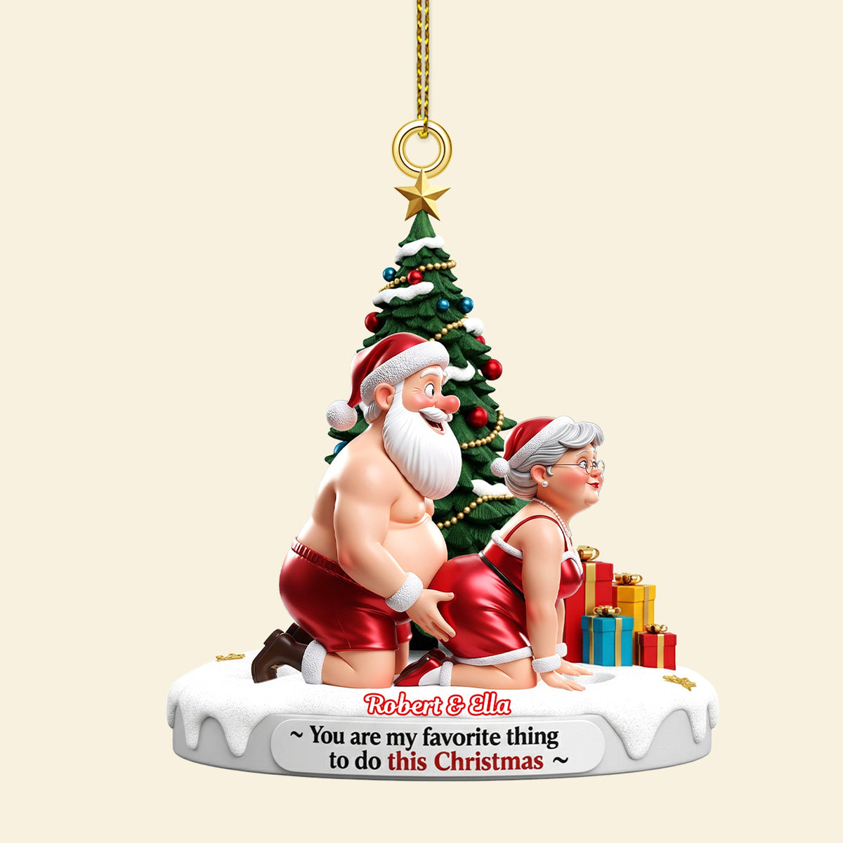 Old Naughty Couple Ornament - Personalized Gifts For Couple Christmas Ornament 04OHMG160925-Homacus