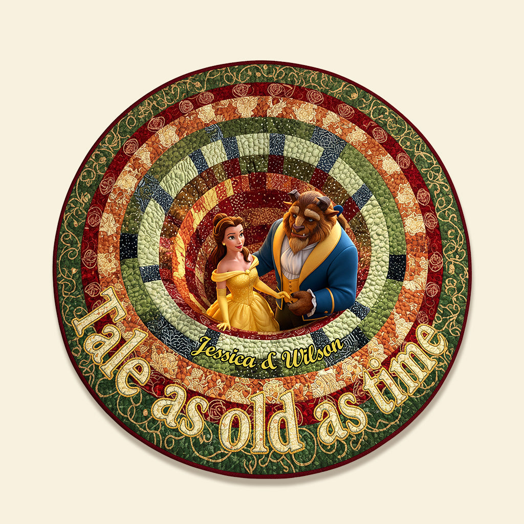 Couple Quilted Round Mat - Personalized Gifts For Couple 01TGMG300925-Homacus
