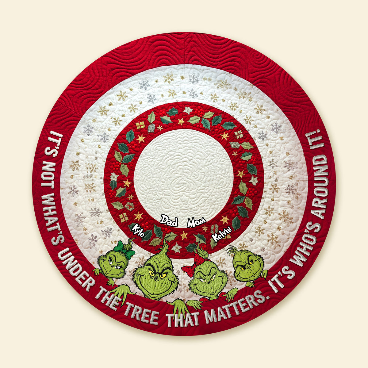 Christmas Gift For Family Monster Quilted Tree Skirt 01pgmg150925-Homacus