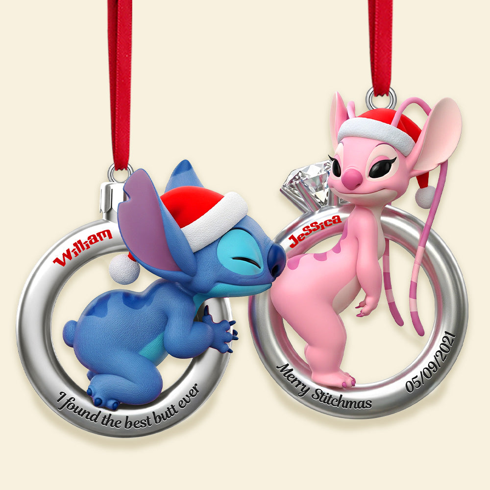 Personalized Gifts For Couple, Little Monster Christmas Rings Acrylic Ornament 03ohmg130925-Homacus