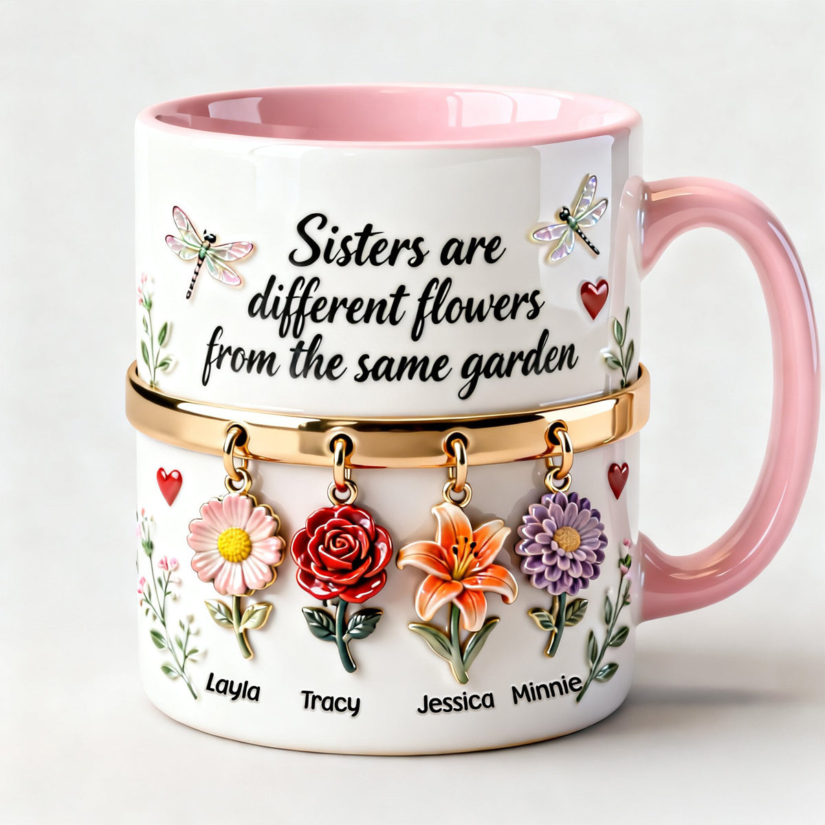 Birth Flowers Coffee Accent Mug - Personalized Gifts For Sisters 02NAMG261225-Homacus