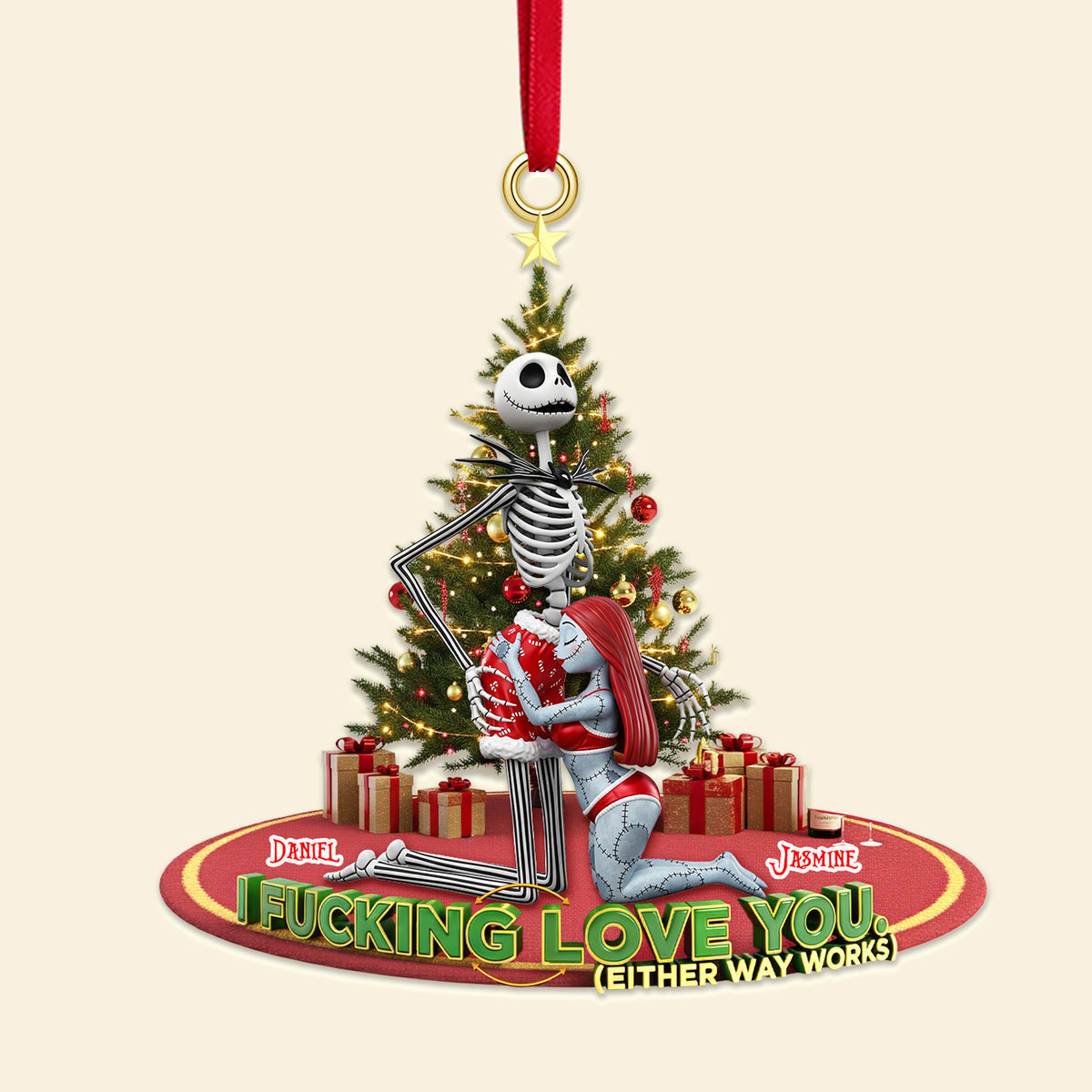 Personalized Gifts For Christmas, Naughty Couple Acrylic Ornament 01ohmg240925-Homacus