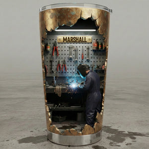 Hard At Work Welder Tumbler - Personalized Gift For Welders 05KIMG301225-Homacus