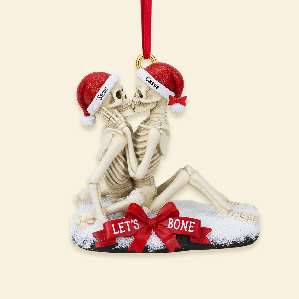 Excited Bone Couple Christmas Ornament, Personalized Gifts For Couple 02qhmg100925-Homacus