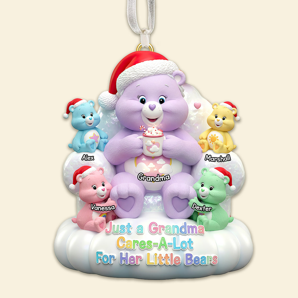 Happy Grandma Christmas Ornament Personalized Gifts For Grandma 02HUMG241025-Homacus