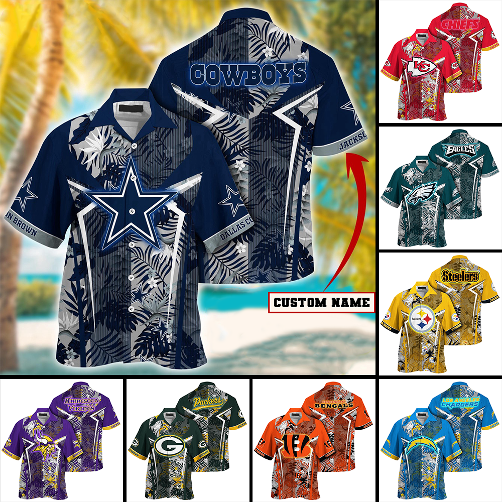 Custom Team Logo Gifts For Football Fan Hawaiian Shirt 40qhxx130624 American Football Fan-Homacus