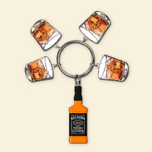 Personalized Gifts For Dad Keychain With Whiskey Shot Charms 01OHDC010624-Homacus