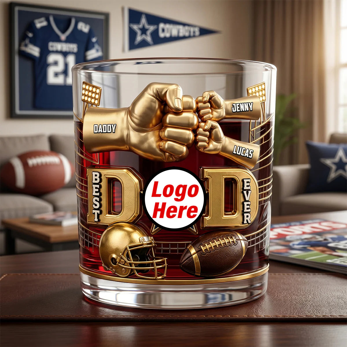 Sport Dad Round Glass 001natn080626-Homacus