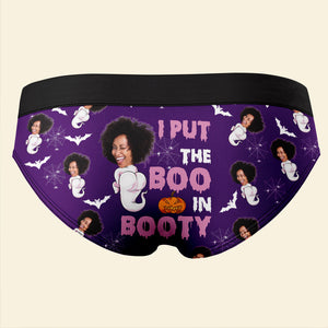 Custom Photo Gifts For Halloween Women's Briefs Boo In Booty 02xqdc050824-Homacus