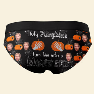 Custom Photo Gifts For Couple Men's Boxers and Women's Brief Halloween Pumpkin Bone 01xqdc150824-Homacus