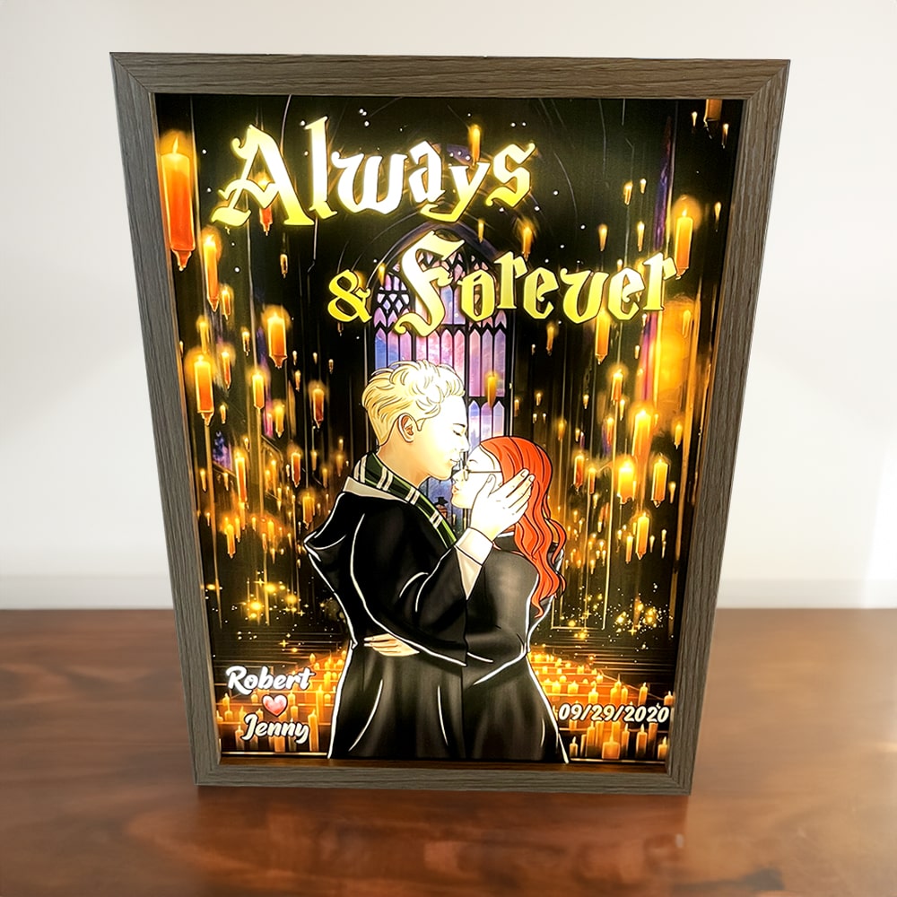 Personalized Gifts For Couples Light Frame Always & Forever 01HUPO261223TM-Homacus