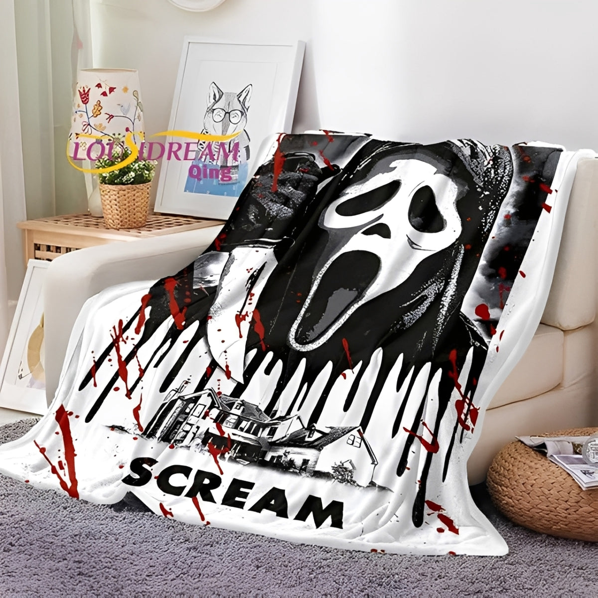 Bloody Slasher Scream Blanket - Halloween Gifts For Horror Fans 79laxx180725-Homacus