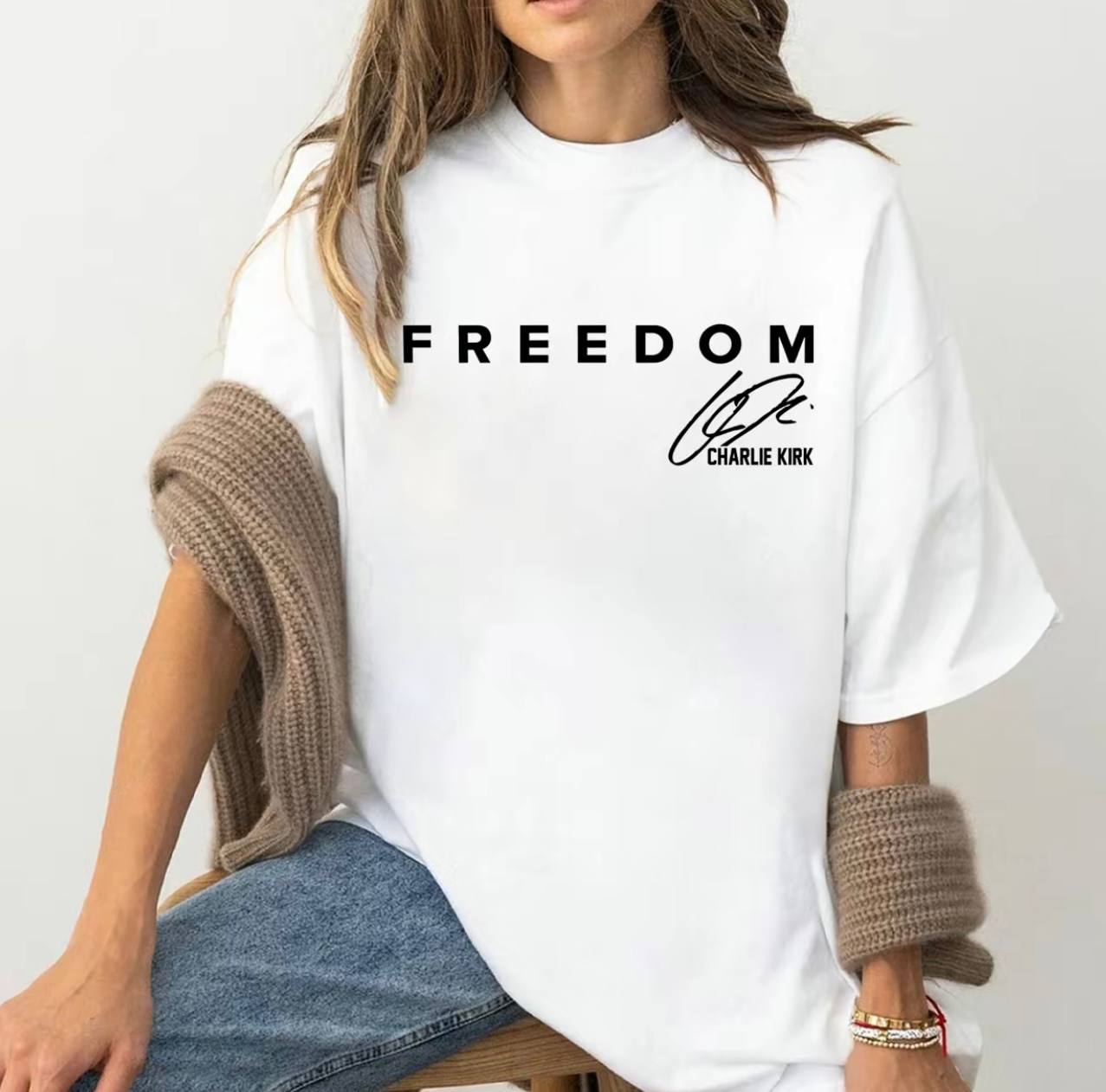 Freedom Signed Shirt By Charlie Kirk 05laxx110925-Homacus