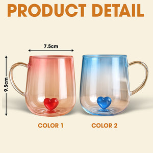 Flowers Old Friend Heart Glass Mug Personalized Gifts For Friends 04TGDT130625-Homacus
