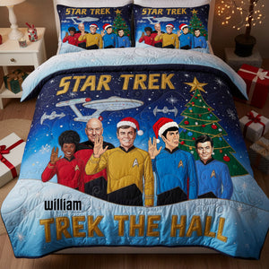 Deck The Galaxy Hall Quilt Bed Set, Personalized Gifts For Christmas 03QHTI271025-Homacus